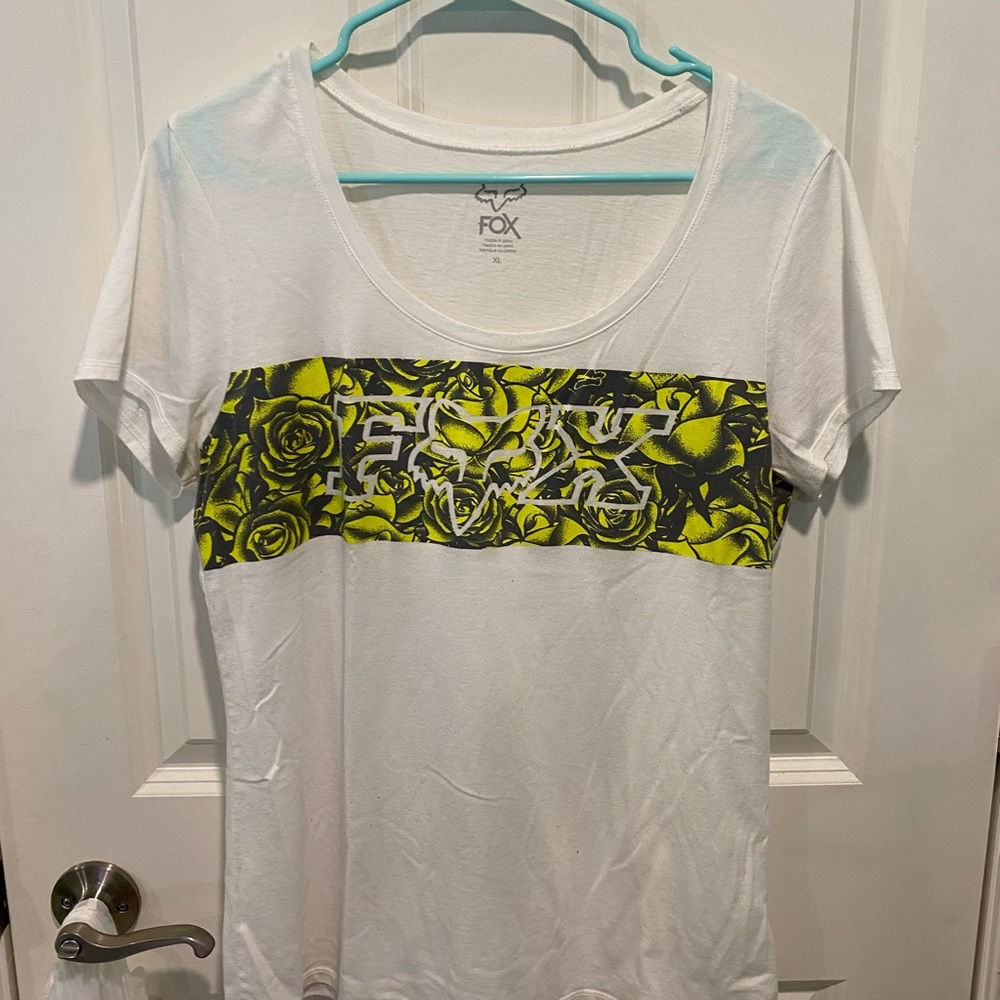 White & Neon Fox Tee